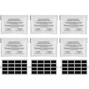 6pcs W10346771A Produce Preserver and 3pcs W10311524 Air Filter Compatible with Whirlpool KitchenAid Refrigerator