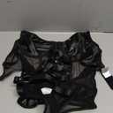 Lilosy Sexy Crisscross Choker Leather Underwire Push Up Mesh Sheer Babydoll Women Harness Teddy Bodysuit Nightgown Nightshirt One Piece Pu Latex Black Small. Size Small 