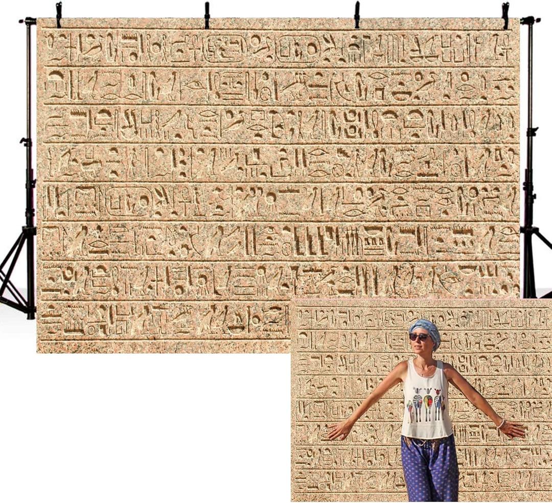 8x6ft Egypt Hieroglyphs Backdrop Ancient Egyptians Civilization Photography Background Egyptian Art Photos Archaeology History Course Photo Shoot History Culture Mural Travel Backdrop Props