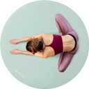 Navaris Round Yoga Mat - 47" Diameter Circular Exercise Mat 1/4" Thick - Non-Slip Mat for Cardio, Workout, Fitness, Tai Chi, Meditation - Size Small (Mint)