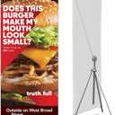 Anley Adjustable X Banner Stand with Travel Bag - Fits Any Banner Size from 23" X 63" to 35" X 78" - Portable Retractable Stand for Business, Trade Shows, Events, and Displays (Banner Not Included)