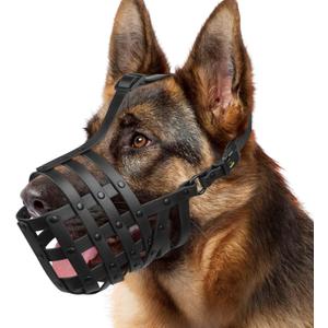 Mayerzon Dog Muzzle for Medium Large Dogs, Humane Basket Muzzle, Soft & Lightweight & Adjustable | Anti Biting Chewing Eating, Suits Training Walks Grooming Vet Visits, Drink & Pant Easily (Black, L)
