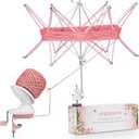 SPEENSUN Yarn Winder and Swift Combo, Efficient 3.5 OZ Yarn Cake Maker, Adjustable Angle/Height Yarn Swift Turn Loose Yarn into Tidy Skeins, Easy-to-Install Yarn Spinner for Yarns Below Size 5