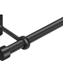 Matte Black Curtain Rods for Windows 32 to 240(2.5-20 Feet), Extra long 1 Inch Black Curtain Rod, Heavy Duty Drapery Rods with Adjustable Curtain Rods