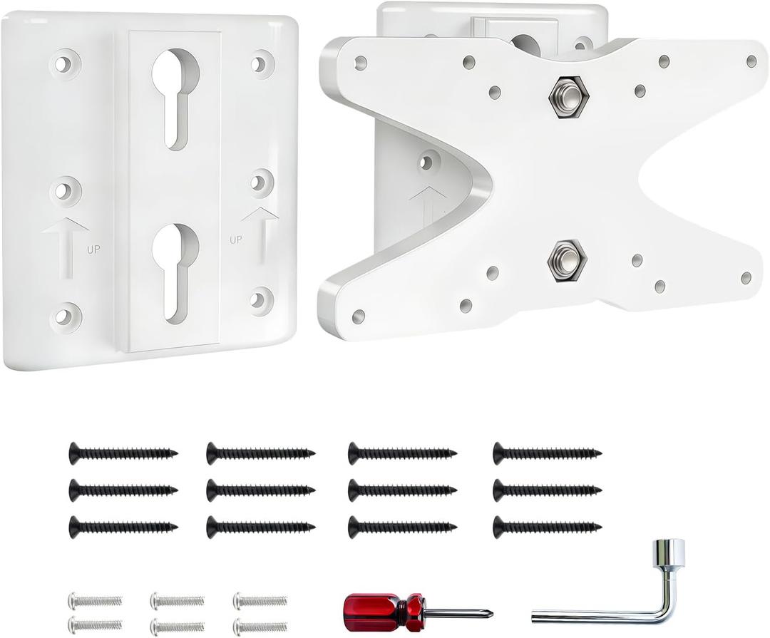 RV TV Mount Bracket (Includes Two Mounting Bases) for Campervans & Travel Trailers, Upgraded 1.4'' Thickness, Compatible with 75mm x 75mm, 100mm x 100mm, 100mm x 200mm Specifications, Three-Piece Set