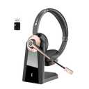 Earbay Wireless Headset, Bluetooth Headset with Microphone Noise Canceling & USB Dongle, Wireless Headphones with Mic Mute/Charge Dock for PC Computer Phone Work Office Meetings Call Teams