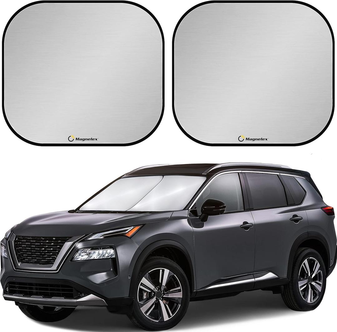 Magnelex Windshield Sun Shade - Reflective Fabric Blocks Sun and Keeps Your Vehicle Cool, Foldable Sun Shield for Car (Universal Fit) (Standard)