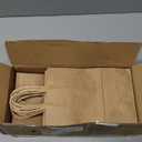 STOBOCTER 50Pcs Paper Gift Bags, 5.9"x3.15"x8.25" Gift Wrap Bags with Handles, Brown Kraft Paper Bags for Small Business, Paper Bags Bulk for Birthday Party Favors, Shopping, Grocery, Retail, Craft