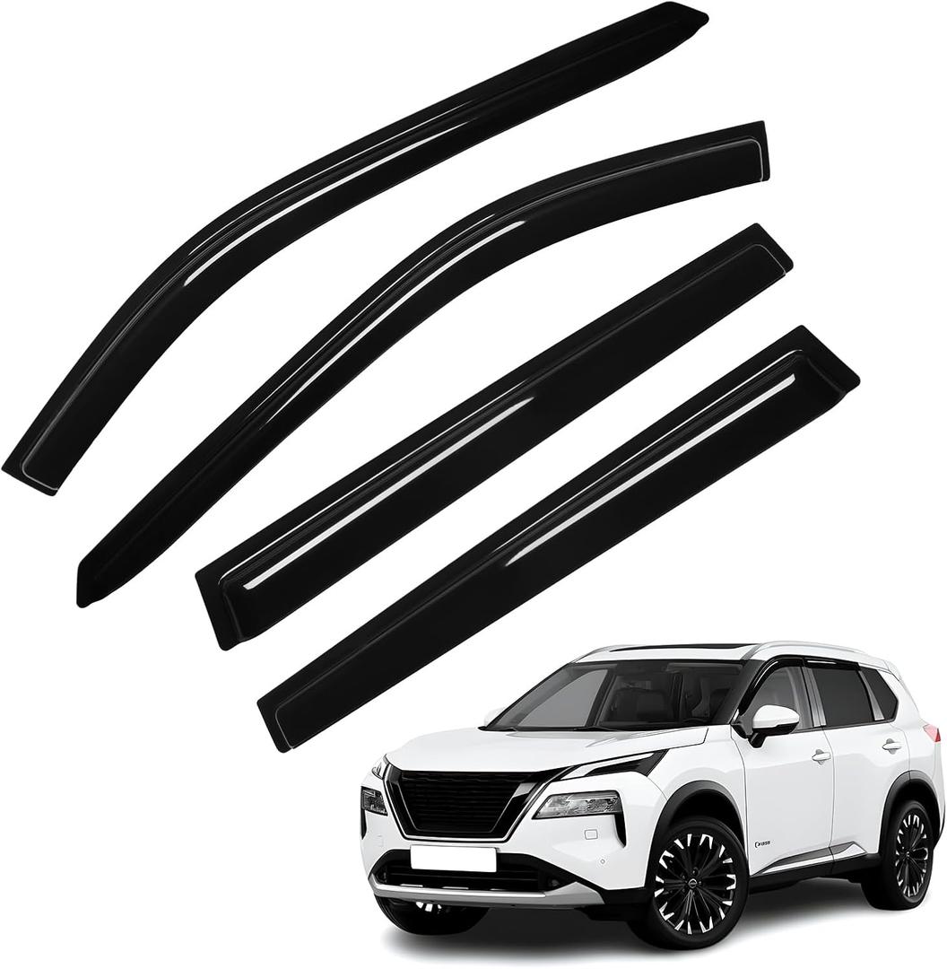 Rogue Rain Guard - Window Visors for Nissan Rogue 2021-2025 2026, Out-Channel Side Window Rain Guards for Rogue, 4PCS, Black, Car Accessories