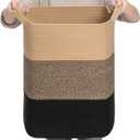 CLHMILY&Z 75L Laundry Basket Rectangular Black Jute Rope - 16x13x22 Inches - Dirty Clothes and Soft Storage Bin for Blankets, Toys, and Nursery Essentials