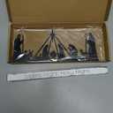 Decoration Sign Set with Wooden Base Indoor Outdoor Sculpture People Decor Silhouette Ornament for Holiday Garden Lawn Yard Xmas Home Table Shelf (Black)