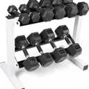 CAP Barbell 150 lb Dumbbell Set with 2-Tier Rack | Multiple Options (White)