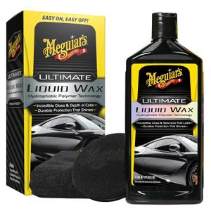 Meguiar's Ultimate Liquid Wax, Improved Liquid Car Wax Formula for Durable Protection that Shines, Premium Towel and Applicator Pad Car Accessories Included, 16 Oz Bottle (16 Fl Oz (Pack of 1))