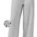 PINSPARK Womens Fleece Wide Leg Sweatpants High Waisted Athletic Sweat Pants Winter Baggy Workout Pant with 2 Pocket (Gray, S)