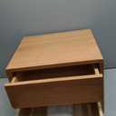 Night Stand, Mid Century Modern Nightstand w/2 Drawers, Boho Small Bedside Table, Oak Solid Wood, 17.72 W x 15.75 D x 19.69 H Inches(Natural)