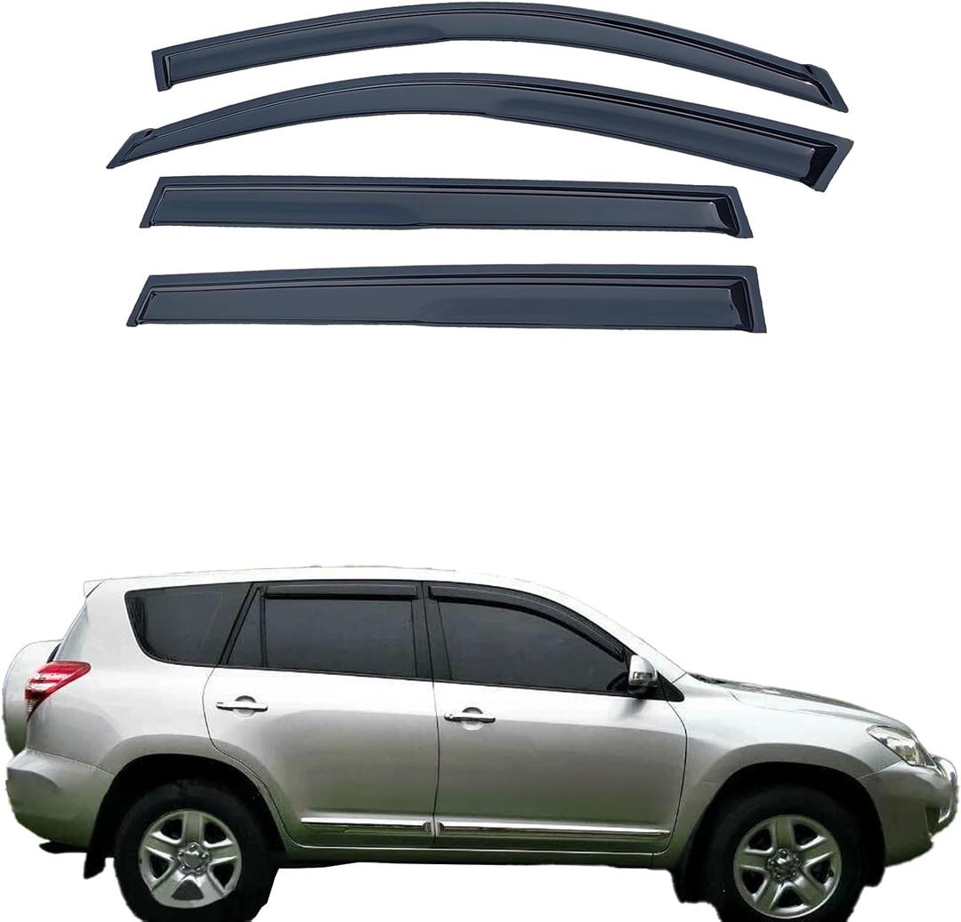 Tape On Window Visors Compatible with 2006-2012 Toyota Rav4,Side Vent Window Deflector Exterior Rain Guard Shade,Weatherproof, UV Resistant,Easy Installation, Enhanced Airflow & Style