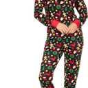 Tipsy Elves Matching Christmas PJs - Classic Lapel Couples Pajama Sets for Men and Women (X-Large, Cookie Cutter (Black))