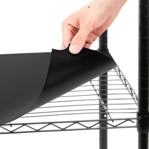 Sliner 8 Pcs 18 x 48 Inch Wire Shelf Liner Black Plastic Waterproof Liners for Organizing Metal Rack Shelves, Kitchen Cabinets, Cupboard, Pantry