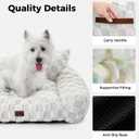 Made4Pets Cat Beds for Indoor Cats, Cat Couch Bed, Soft Faux Fur Checkered Pet Sofa, Calming Fluffy Kitten Sofa with Supportive Foam, Removable Washable Cover with Non-Slip Base, White, Small (26x20x10'')