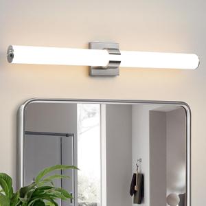 Bathroom Vanity Light Fixtures 31IN Brushed Nickel Bathroom Lights Over Mirror, 28W 3000K Dimmable LED Vanity Light Bar Modern Wall Sconce Light for Mirror, Kitchen, Living Room, Gallery, Hallway