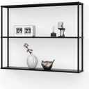 Mango Steam Wall-Mounted Steel Shelving Unit - 28" H X 36" W X 6" D - Black - for Kitchen, Storage, or Display Use.