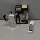 Primula Stovetop Espresso Maker and Handheld Electric Milk Frother Gift Set, Moka Pot for Classic Italian and Cuban Coffee, Cafetera, 6 Espresso Cups, Silver