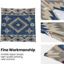 CXMEIFLY Boho Aztec Pillow Covers 22 x 22 Inch Set of 2 Western Native American Blue Beige Geometry Decor Throw Pillows Southwestern Outdoor Decorative Cushion Cases for Couch Bed Decorations
