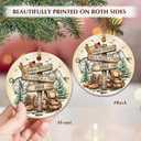 2 x Hiking Christmas Ornament 2025 - Double-Sided Ceramic Hiker Ornament for Christmas Tree, Gifts for Hikers, Outdoor Adventure Lovers, Women & Men, Hanging Xmas Decoration, Holiday Keepsake