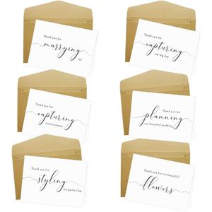 Spercy 18 Wedding Vendor Thank You Cads, Card for Wedding Photographer, Wedding Planner Card, Card For Florist, Band, Officiant, Hair Stylist