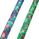 FindUWill Inflatable Swim Pool Noodles, 2 Pack Soft Fabric Covered Large Swim Noodles, Premium Buoyancy for Swimming Floating, Pool Floats Toys for Adults Pool Accessories (C-Flamingo&Green)