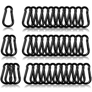 40PCS M4 Heavy Duty Carabiner Clip, 1.57Inch Snap Hook Quick Link Small Carabiner Clips,Spring Link Buckle for Fishing Camping Hammock Dog Leashes-110LBS Holding Capacity (Black)