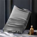 100% Mulberry Silk Pillowcase for Memory Foam Pillow, 19 x 12 inch, Graphite Grey