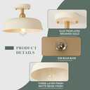 BCGMYLN Modern Semi Flush Mount Ceiling Light, 2-Packs Matte Cream Hallway Ceiling Light Fixtures,Mid Century Ceiling Lamp for Kitchen Hallway Entryway Bedroom Laundry Room (2 Packs)