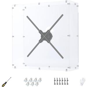 Missyou 3DHologramFan Cover 23.6"x23.6"x7.9" Acrylic Protective Shield for 22" Holographic Fans Dustproof & Scratch-Resistant Display Guard for Home, Exhibition & Store Use