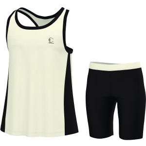 Girls Tank Tops and Shorts Summer Outfits, Athletic Activewear Loose Fit Cute Girls' Fashion Clothing Sets Size 3-16 (Cream)