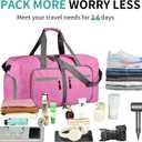 Dimayar 65L Travel Duffle Bag for Men Women - Foldable Duffel Bag with Shoes Compartment - Overnight Bags Waterproof & Tear Resistant(Rouge Pink)