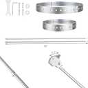 Diameter Stove Pipe Stainless Steel Roof Bracket Support Kit Adjustable Extended Roof Brace 6"-14" Diameter Stove Pipe,Silver Chimney Stove Pipe Support Provide Stability Against Wind & Snow