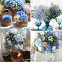 MARTINE MALL 3Pcs 21in Hydrangea Artificial Flowers, Latex Real Touch Hydrangeas Lifelike Large Hydrangea Flowers for Home Decor Party Arrangements Wedding Bouquets Centerpieces (Blue)