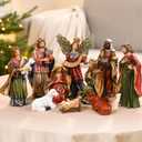 Alupssuc Nativity Set for Christmas, 10 Pieces 5.9 Inches Hand-Painted Resin Figurines for Christmas Nativity Scene Tabletop Holidays Home Decoration, Perfect Choice for Collection and Gifts