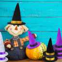 2 x Geyoga 18 Pieces Halloween Mini Witch Hats - Colorful Small Felt Hats for Crafts, Wine Bottle Covers, Toppers With Ribbon for Halloween Handmade DIY Party Table Decoration