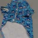 CuteBone Two-Leg Velvet Pet Pajamas Girl Dog Clothes - Soft, Cozy, and Stretchy Boy Pjs for Small, Medium Dogs and Cats Winter Sleepwear Apparel LTP11M (Sharks)