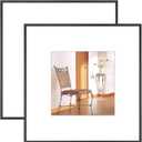 10x10 Picture Frame Set of 2, Black Matte Thin Modern Metal, Square Frame for Desktop and Wall Mounting, Aluminum Floating Photo Frame, Fit 6x6 with Mat or 10 x 10 without Mat, 2 Pack