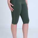 Gottex Modest Womens Solid Khaki Bike Shorts with Contrast Stitching and Elastic Waistband Designed for Swimwear Comfort (M)