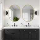 Oval Bathroom Mirror for Wall, 2 Pack 24"x36" Bathroom Vanity Mirror for Over Sink, Bedroom, Living Room, Entryway, Metal Frame & HD Shatterproof Glass, Wall Mounted Horizontally or Vertically(Gold)