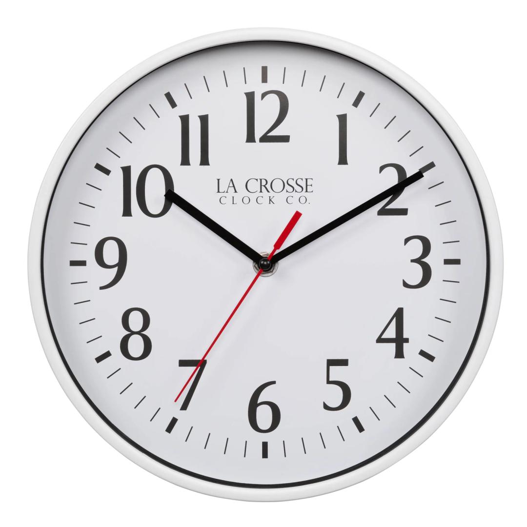 La Crosse 10-inch Basics Analog Wall Clock – White