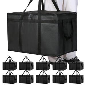 Bodaon 10-Pack Insulated Food Delivery Bag, XXXL Catering/Pizza Cooler Bags, Rideshare Delivery Bag, Thermal Cold/Hot Styrofoam Carrier for Travel/Shopping/Car, Warmer/Frozen