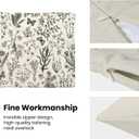 AEIOAE Spring Pillow Covers 22x22 Inch Set of 2,Black Gray Wild Flower Plant Throw Pillows Case,Seasonal Floral Outdoor Decorative Square Linen Farmhouse Decor Cushion Covers for Home Sofa Bed Couch