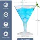 30 Count 7oz Clear Hard Plastic Martini Glasses Disposable Cocktail Glasses, Plastic Dessert Cups for Martini, Margarita, Cocktail, Dessert, Party