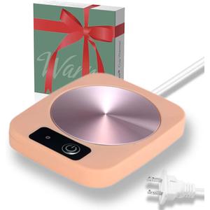 Coffee Mug Cup Warmer Coaster for Coffee Tea Cocoa Milk Food Fruits Candle, Aluminum Metal Panel, Safe Reliable, Pink (4" x 5")