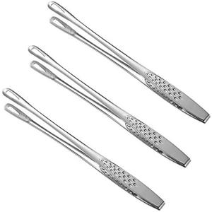 Stainless Steel Food Tongs Kitchen Cooking Tool Bread Clip Pastry Clamp Barbecue Tong (Silver)